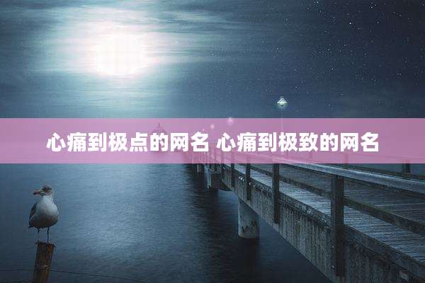 心痛到极点的网名 心痛到极致的网名