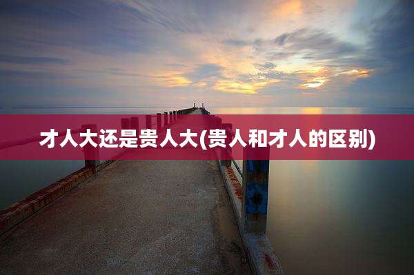 才人大还是贵人大(贵人和才人的区别)