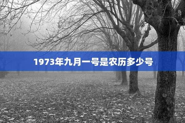 1973年九月一号是农历多少号