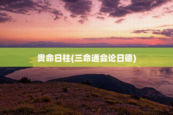 贵命日柱(三命通会论日德)