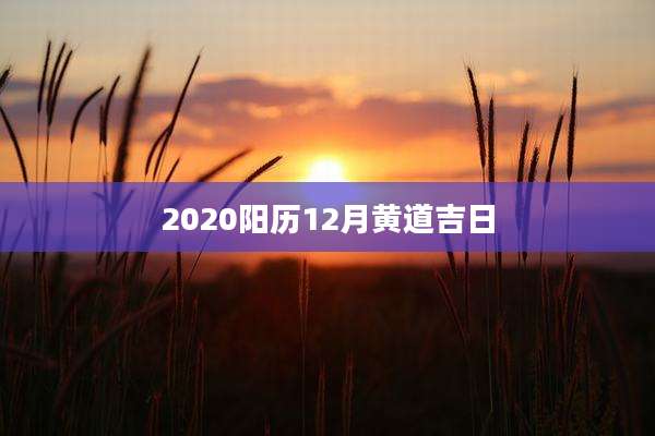 2020阳历12月黄道吉日