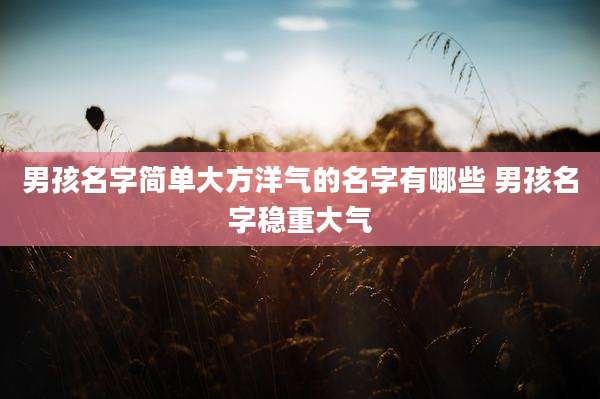 男孩名字简单大方洋气的名字有哪些 男孩名字稳重大气