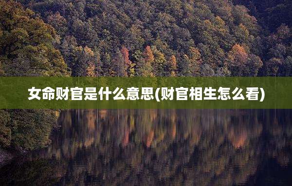 女命财官是什么意思(财官相生怎么看)