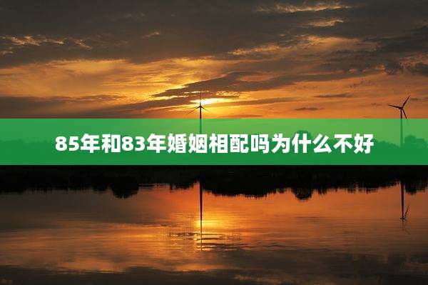 85年和83年婚姻相配吗为什么不好