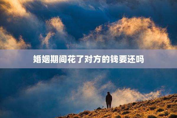 婚姻期间花了对方的钱要还吗