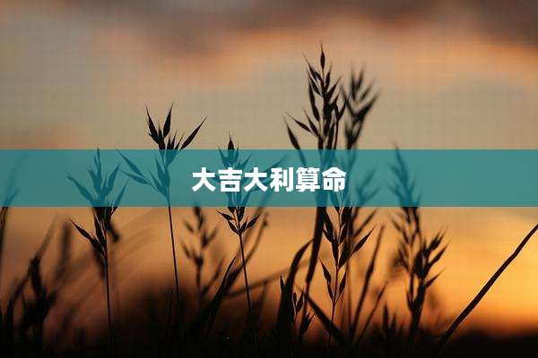 大吉大利算命