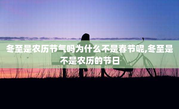 冬至是农历节气吗为什么不是春节呢,冬至是不是农历的节日