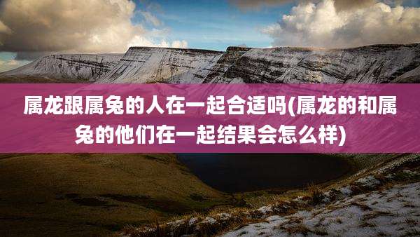 属龙跟属兔的人在一起合适吗(属龙的和属兔的他们在一起结果会怎么样)