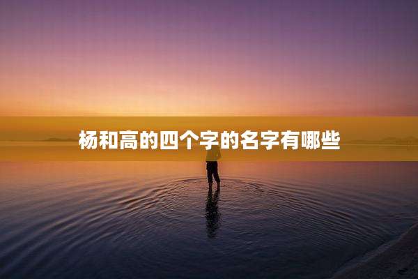 杨和高的四个字的名字有哪些