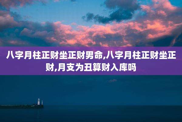 八字月柱正财坐正财男命,八字月柱正财坐正财,月支为丑算财入库吗