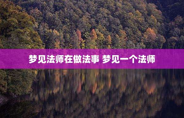 梦见法师在做法事 梦见一个法师