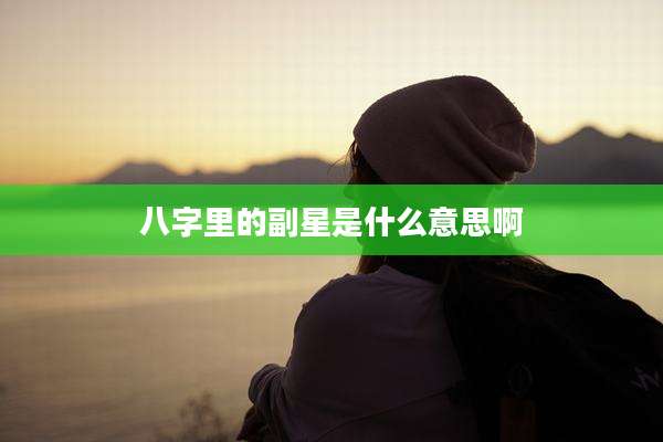 八字里的副星是什么意思啊