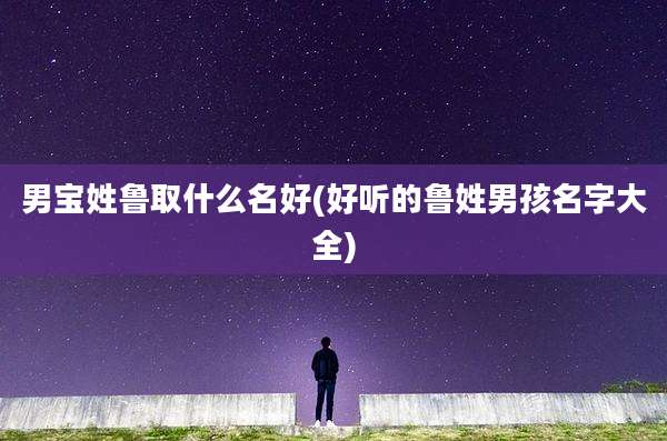 男宝姓鲁取什么名好(好听的鲁姓男孩名字大全)