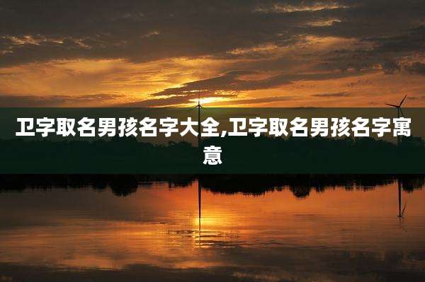 卫字取名男孩名字大全,卫字取名男孩名字寓意