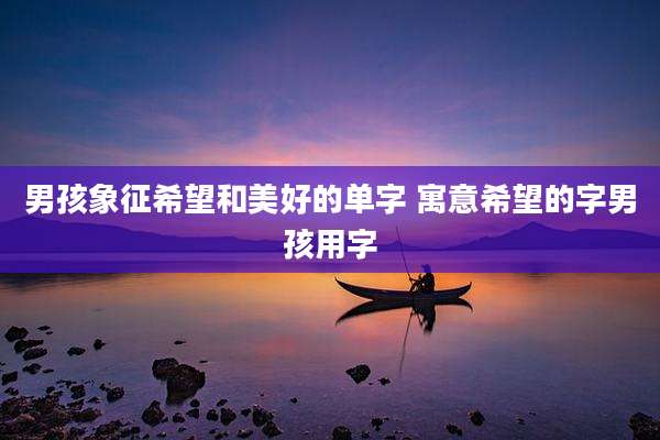 男孩象征希望和美好的单字 寓意希望的字男孩用字
