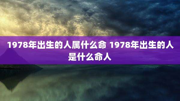 1978年出生的人属什么命 1978年出生的人是什么命人
