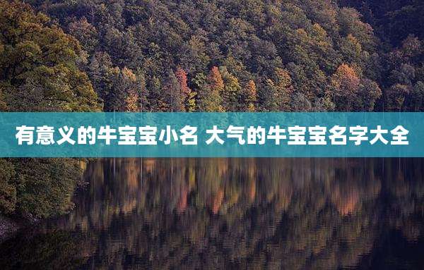 有意义的牛宝宝小名 大气的牛宝宝名字大全