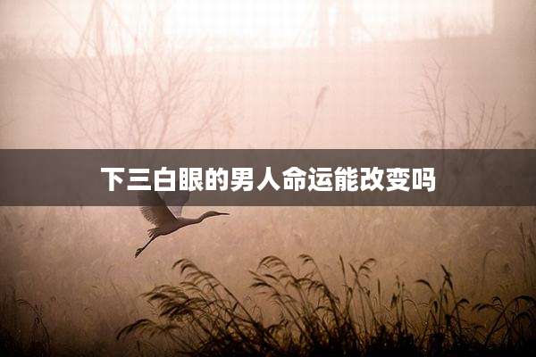 下三白眼的男人命运能改变吗