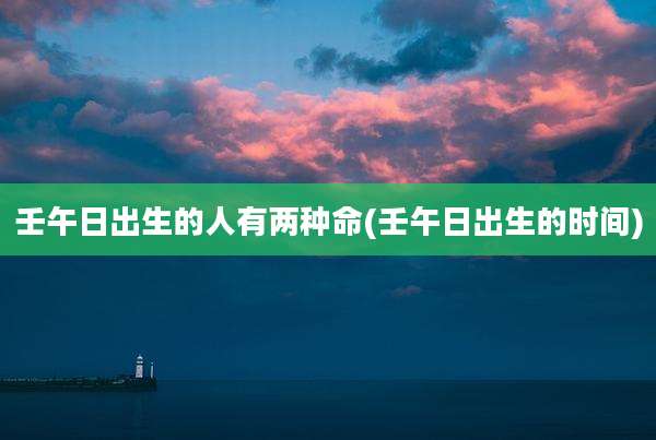 壬午日出生的人有两种命(壬午日出生的时间)