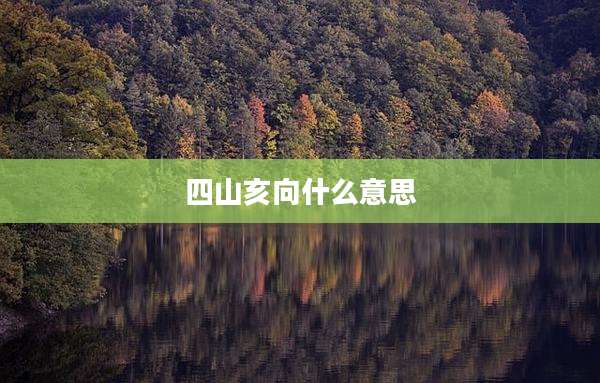 四山亥向什么意思