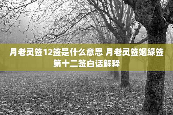 月老灵签12签是什么意思 月老灵签姻缘签第十二签白话解释