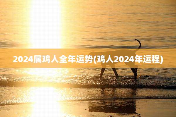 2024属鸡人全年运势(鸡人2024年运程)