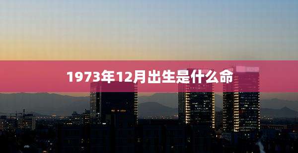 1973年12月出生是什么命