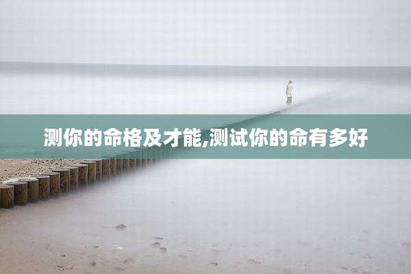 测你的命格及才能,测试你的命有多好