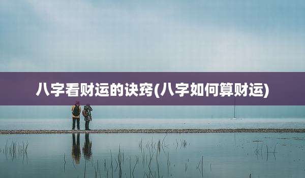 八字看财运的诀窍(八字如何算财运)