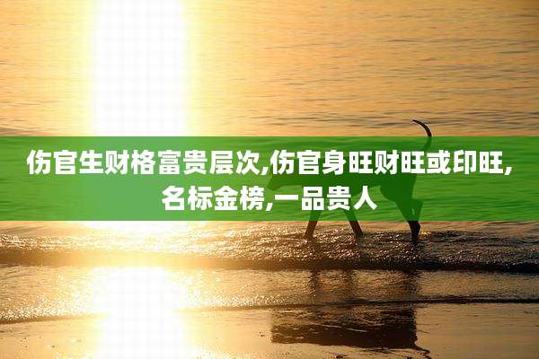 伤官生财格富贵层次,伤官身旺财旺或印旺,名标金榜,一品贵人