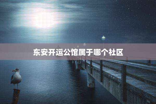 东安开运公馆属于哪个社区