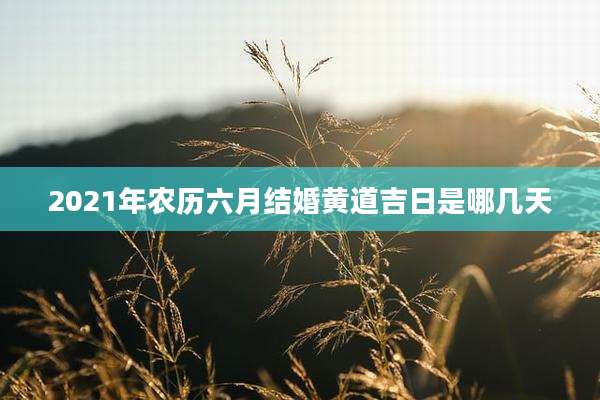 2021年农历六月结婚黄道吉日是哪几天