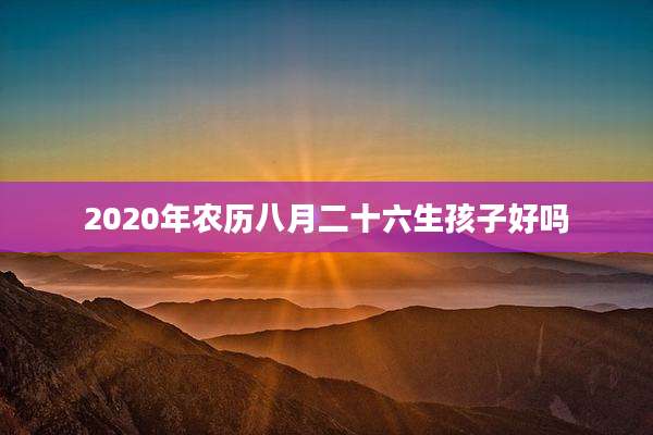 2020年农历八月二十六生孩子好吗