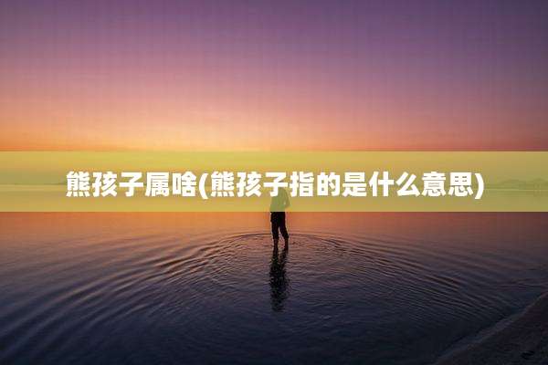 熊孩子属啥(熊孩子指的是什么意思)