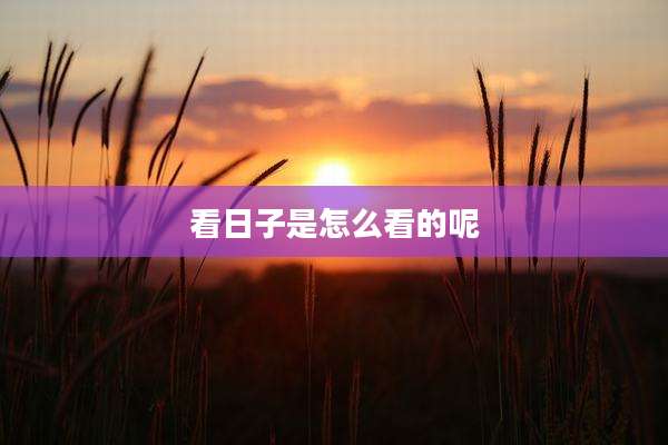 看日子是怎么看的呢