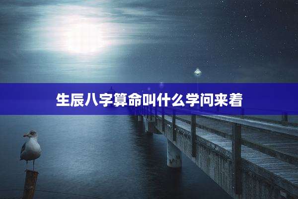 生辰八字算命叫什么学问来着