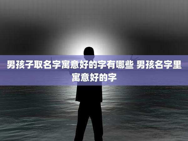 男孩子取名字寓意好的字有哪些 男孩名字里寓意好的字