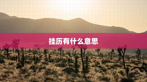 挂历有什么意思