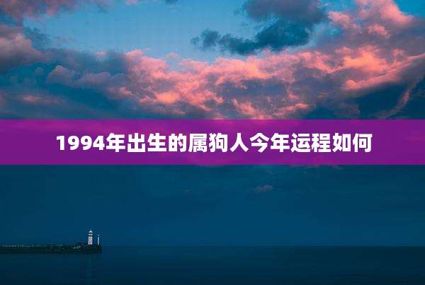 1994年出生的属狗人今年运程如何