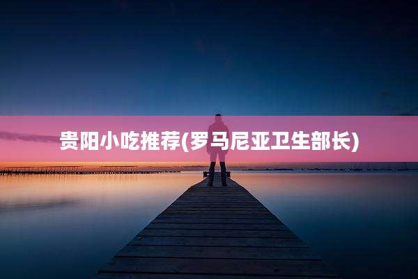 贵阳小吃推荐(罗马尼亚卫生部长)