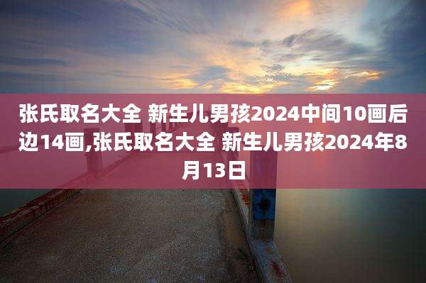 张氏取名大全 新生儿男孩2024中间10画后边14画,张氏取名大全 新生儿男孩2024年8月13日