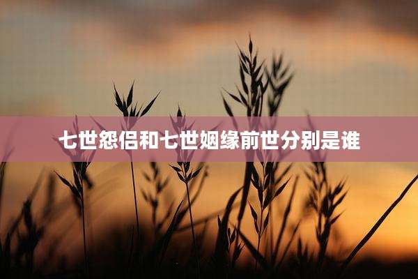 七世怨侣和七世姻缘前世分别是谁