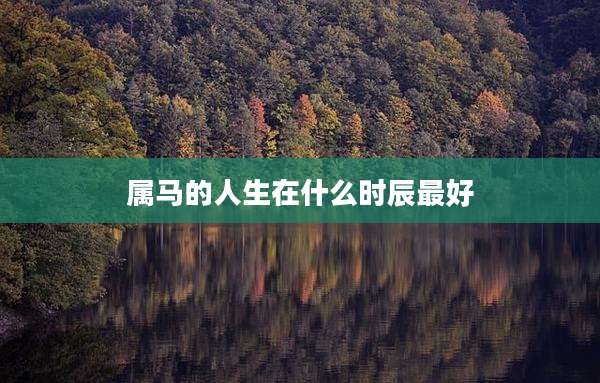 属马的人生在什么时辰最好