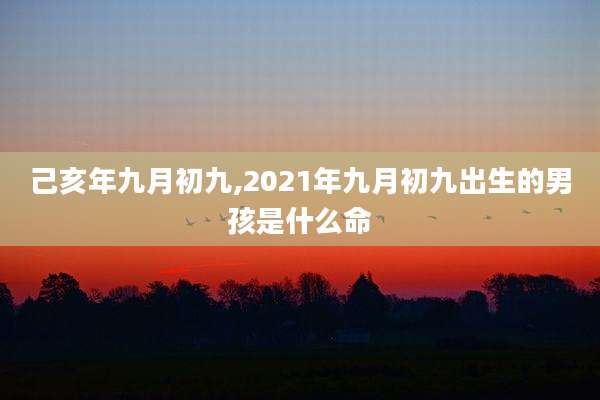 己亥年九月初九,2021年九月初九出生的男孩是什么命