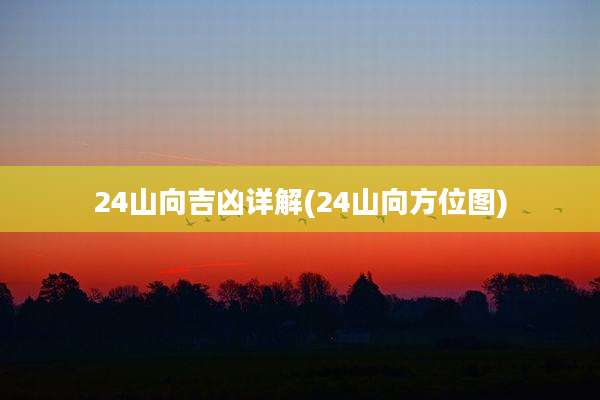24山向吉凶详解(24山向方位图)