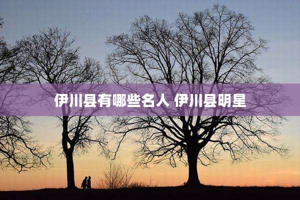 伊川县有哪些名人 伊川县明星