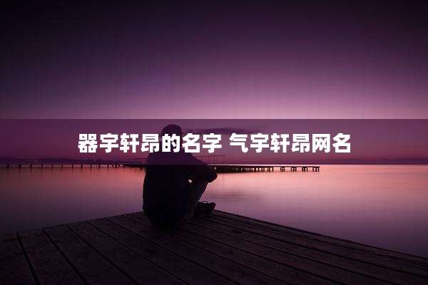 器宇轩昂的名字 气宇轩昂网名
