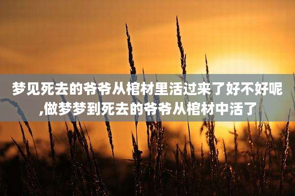 梦见死去的爷爷从棺材里活过来了好不好呢,做梦梦到死去的爷爷从棺材中活了