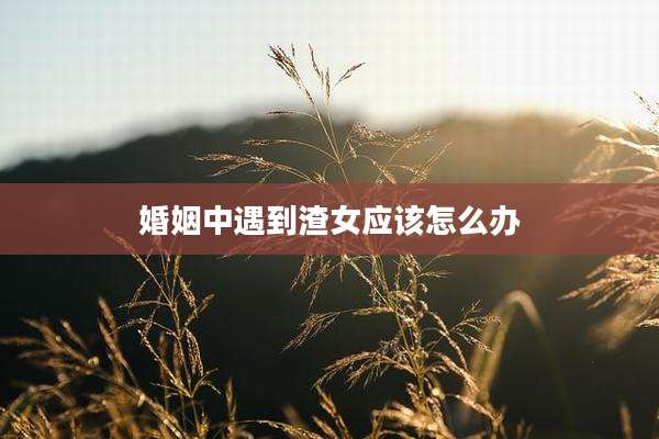 婚姻中遇到渣女应该怎么办
