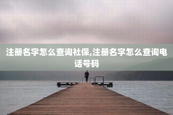 注册名字怎么查询社保,注册名字怎么查询电话号码